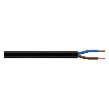 Image of 3182Y 2 Core 0.75mm Flexible Cable PVC Black Round 100M Drum