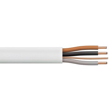 Image of 6243B 1.5mm LSF Flat Three Core and Earth White Cable 100M