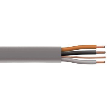 Image of 6243Y 1.5mm PVC Flat Three Core and Earth Grey Cable 1M