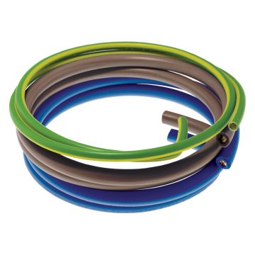 Image of 6181Y Flexible Meter Tail 3M Pack 2x 25mm Blue Brown 16mm Earth Cable