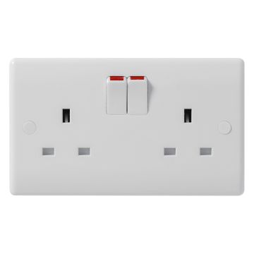 Image of BG Electrical 822 13A 1P Switch Socket 2 Gang White