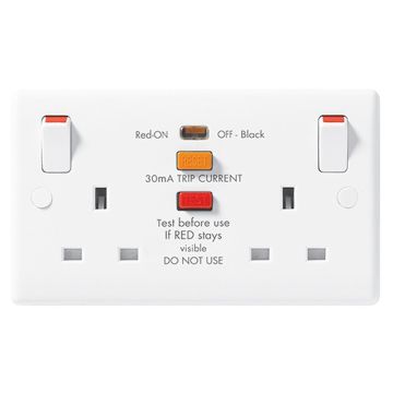 Image of BG Electrical 822RCD 2 Gang 13A RCD Socket White