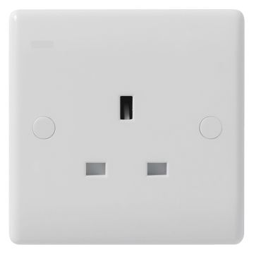Image of BG Electrical 823 13A Unswitched Socket 1 Gang White