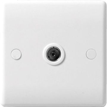 Image of BG Electrical 860 1 Gang CoAxial Socket White