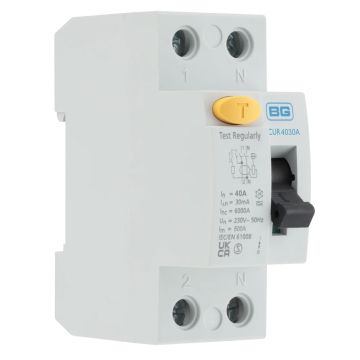 Image of BG Electrical CUR4030A Type A RCD 40A 30mA Double Pole 2 Module