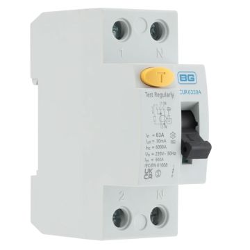 Image of BG Electrical CUR4030A Type A RCD 40A 30mA Double Pole 2 Module