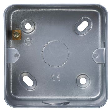 Image of BG Electrical Grid Metal Surface Mounting Box 1 Gang Grey