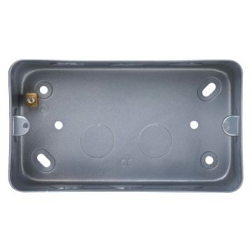 Image of BG Electrical Grid Metal Surface Mounting Box 2 Gang Grey