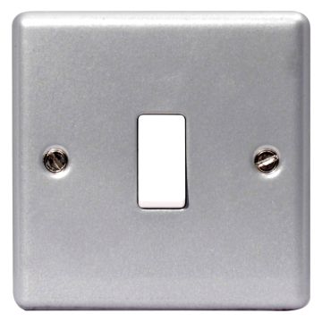 Image of BG Electrical MC512 10A 2 Way Metalclad Light Switch 1 Gang Grey