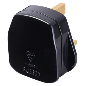 Image of BG Electrical 13A Plug Top 3 Pin Black