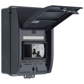 Image of BG EV Consumer Unit AFDD Incomer SPD IP65 Grey