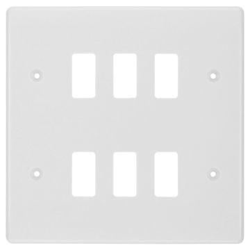 Image for BG Nexus 6 Gang Grid Module Front Plate R86 White