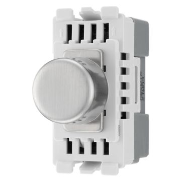 Image for BG Nexus Grid Dimmer Switch RBSDTR 100W 2 Way Brushed Steel
