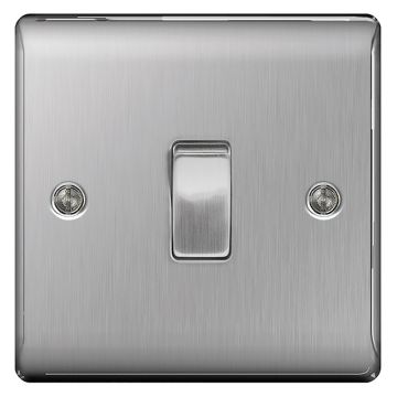 Image of BG Nexus Brushed Steel NBS12 10A Switch 1 Gang 2 Way 