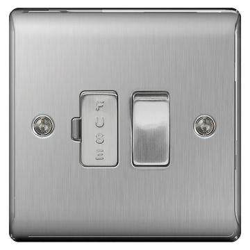 BG Nexus Brushed Steel NBS50 13A Switched Fused Spur