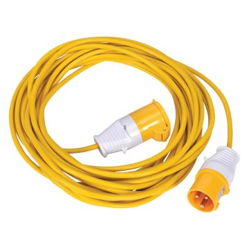 Image of Brackenheath 14M 110V Extension Lead Yellow 16A Plug and Coupler