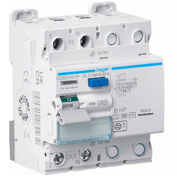 Image of Hager 25A 30mA Type B RCCB 1P+N for Heat Pumps