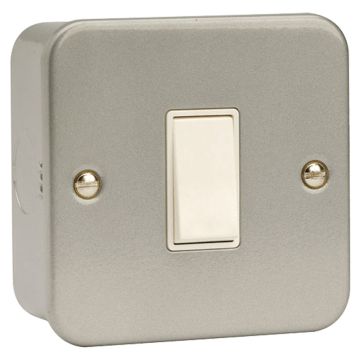 Image of Click Essentails Metal clad 10A Switch with 1 Gang 2Way Box CL011