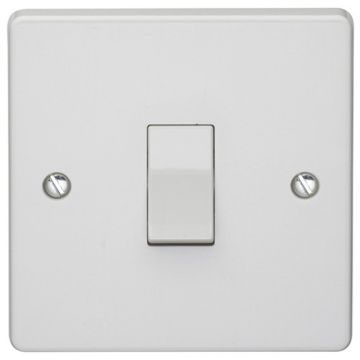 Image of Crabtree Capital 4070 Switch 6A 1 Gang SP White