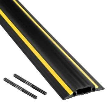 Image of D-Line 9M Linkable Floor Cable Protector Black Yellow 3x 8mm Cables