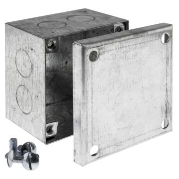 Image of Metal Adaptable Box 75x75x50mm Knockouts Galvanised