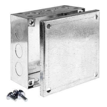 Image of Metal Adaptable Box 100x100x50mm Knockouts Galvanised