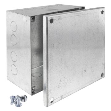 Image of Metal Adaptable Box 150x150x75mm Knockouts Galvanised