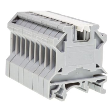 Image of Europa Din Rail Terminal Kit 10 x 4mm 32A Grey 1x Plate 2x End Stops