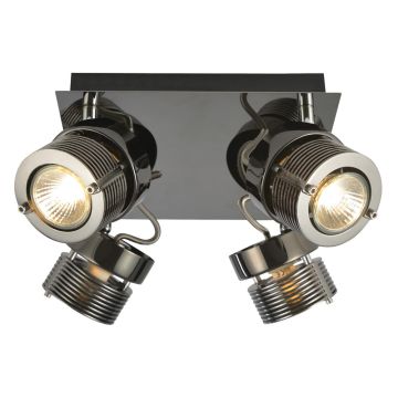 Image of Inlight Quad Plate GU10 Indoor Spotlight Black Chrome Steel