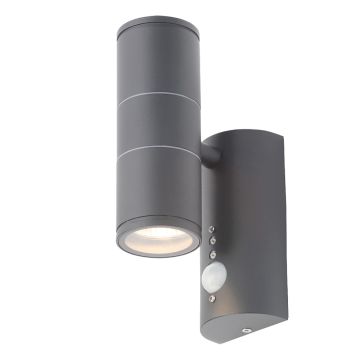 Image of Forum Lighting Islay GU10 Up and Down Outdoor Spotlight PIR Anthracite