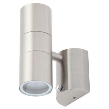 Image of Zinc Leto GU10 Spotlight Photocell Up or Down Wall Light Steel