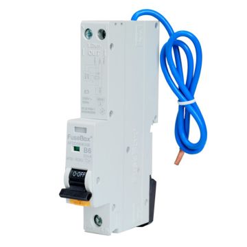 Image of Fusebox AFDD RCBO 6A 30mA Type A angled view