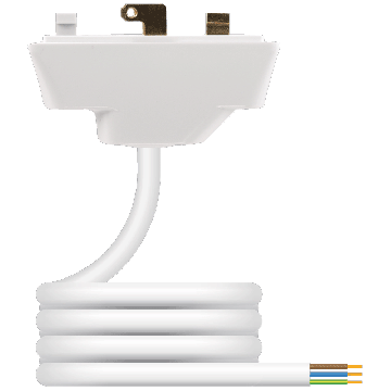 Image of Hager Klik 6A Plug-In Ceiling Rose 3 Pin with 5M Flex
