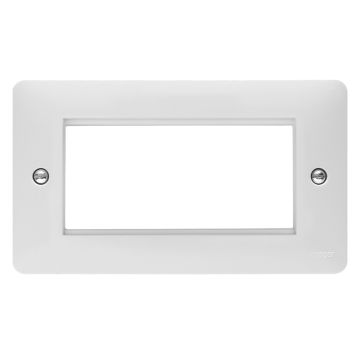 Image of Hager Sollysta Euro Front Plate 4 Module Double Plate White WMP4EU