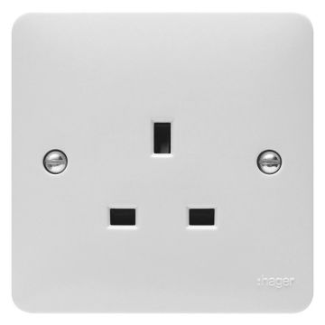 Image of Hager Sollysta UnSwitch Socket 1 Gang 13A SP White WMS81
