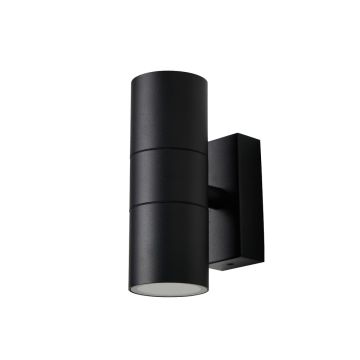 Forum Zink Leto Wall Light GU10 Up and Down Black Steel