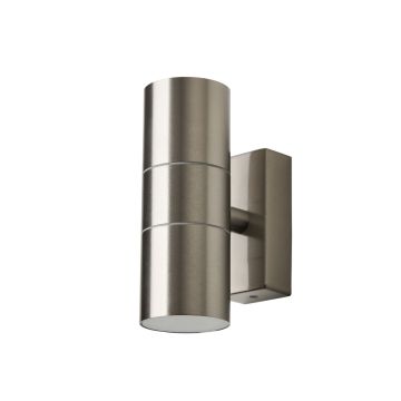 Forum Zink Leto Wall Light GU10 Up and Down Stainless Steel