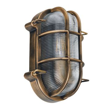 Image of Forum Davey Bulkhead Light E27 10W Gold IP44