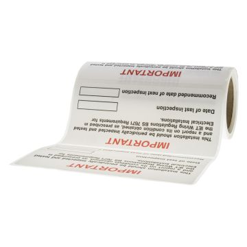 Image of Periodic Inspection 130 x 60mm Label Roll 100