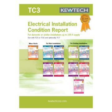 Image of Kewtech Electrical Installation Condition Certificates TC3 Book of 8