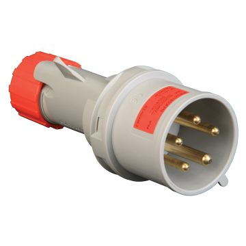 Image of Lewden 700146 16A Red Industrial Plug 5 Pin 400V IP44