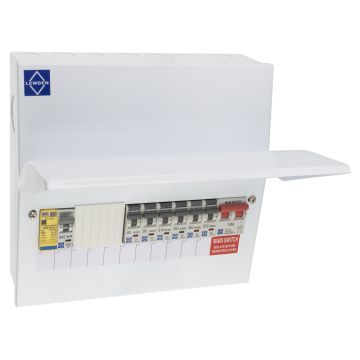 Image of Lewden 10 Way Consumer Unit RCBO Populated Surge Protection