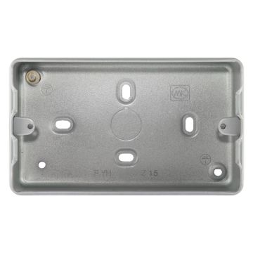 Image of MK Grid K8892ALM Surface Pattress Metal Back Box 2 Gang