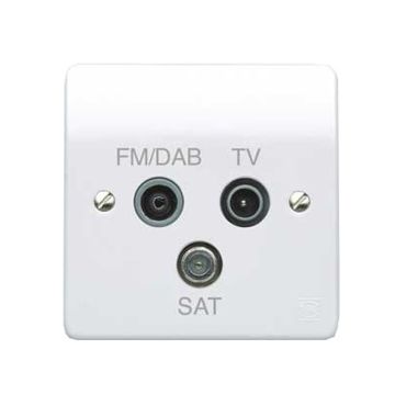 Image of MK Logic K3553DABWHI Triple TV/FM DAB/Sat Triplexer Non Isolated White