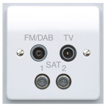 Image of MK Logic K3554DABWHI Quad TV/FM DAB/Satx2 Quadplexer Non Isolated White
