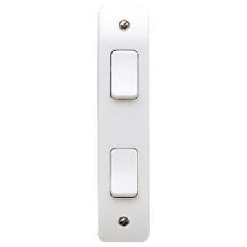 Image of MK Logic K4842WHI 10A 2 Gang SP 2 Way Architrave Switch White