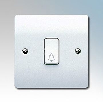 Image of MK Logic K4878BWHI 10A 1 Gang SP Push Switch Bell Symbol White