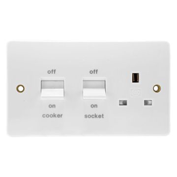 Image of MK Logic K5060WHI 45A DP Cooker Switch and Socket White