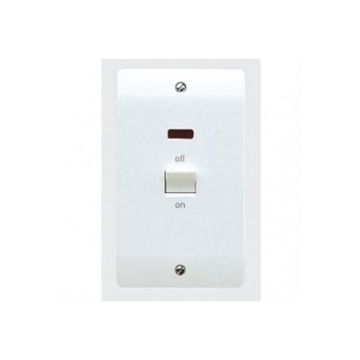 Image of MK Logic K5215CKWHI 50A DP Switch Flush Neon Cooker White