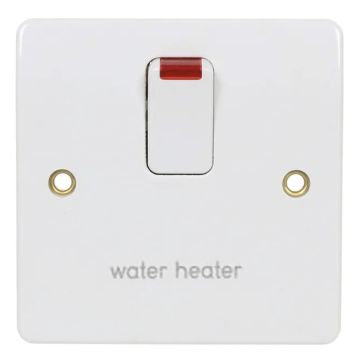 Image of MK Logic K5423WHWHI 20A DP Switch Flex Out In Base Neon Water Heater White